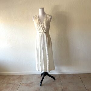 Madewell Midi Button Waist Wrap Dress